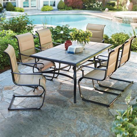 Honeybloom Park City Blonde Acacia Wood Outdoor Coffee Table. . Patio tables at home depot